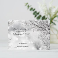 Cartes de réponse RSVP Hiver avec neige et glace é