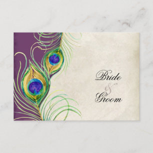 Cartes de réponse RSVP Peacock Feathers