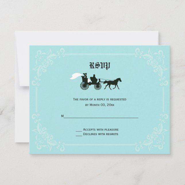 Cartes de réponse RSVP pour Cheval et transport Fa (Devant)