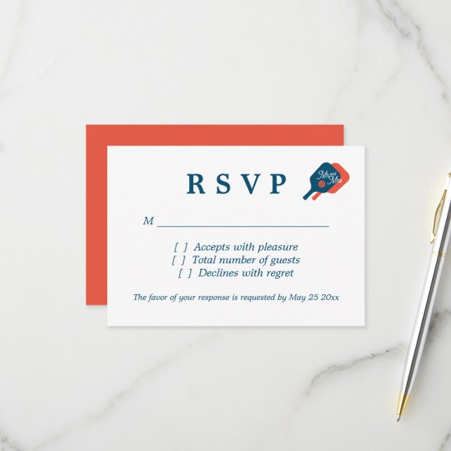 Cartes de réponse RSVP pour le mariage chic de pic (Devant/Arrière en situation)