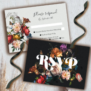 Cartes de réponse RSVP pour mariage floral Rembran