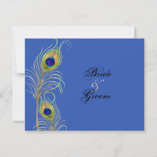 Cartes de réponse RSVP Royal Blue Peacock