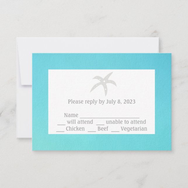 Cartes De Réponse Starfish Rsvp (Devant)