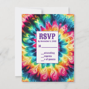 Cartes de réponse tie dye psychédéliques