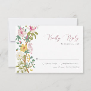Cartes de réponse vintage florales