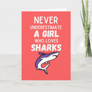 Cartes de requin mignon rose pour filles pour enfa