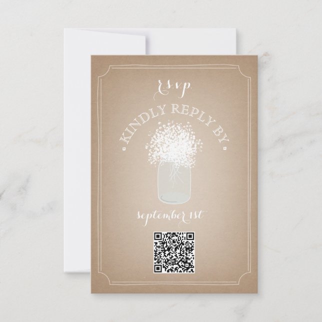 Cartes de respiration pour bébé Code Mason Jar QR  (Devant)