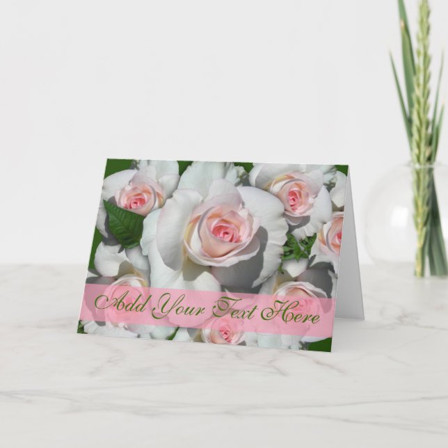 Cartes de roses roses et blanches (Devant)