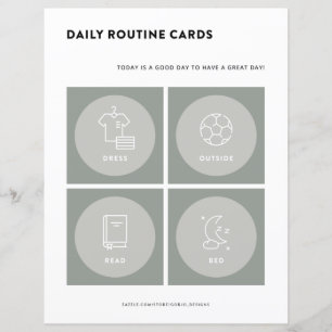 Cartes de routine quotidienne pour enfants Calendr