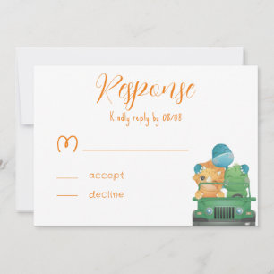 Cartes de RSVP pour Baby Shower Dinosaures Aventur