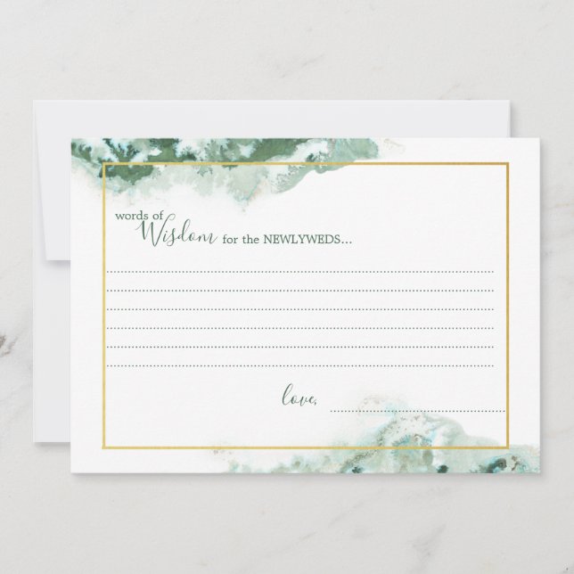 Cartes de sagesse de mariage à cadre doré ombré en (Devant)