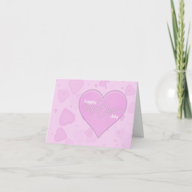 Cartes de Saint Valentin Coeurs roses (Devant)