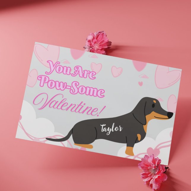 Cartes de Saint-Valentin Dachshund imprimable - Pe (Printable Dachshund Valentine's Day Cards - Custom)