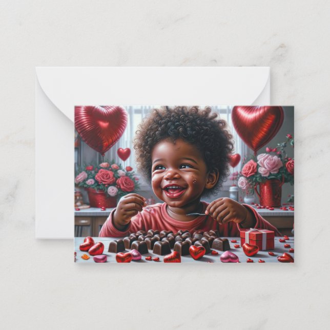 Cartes de Saint-Valentin en classe pour Afro-Améri (Devant)