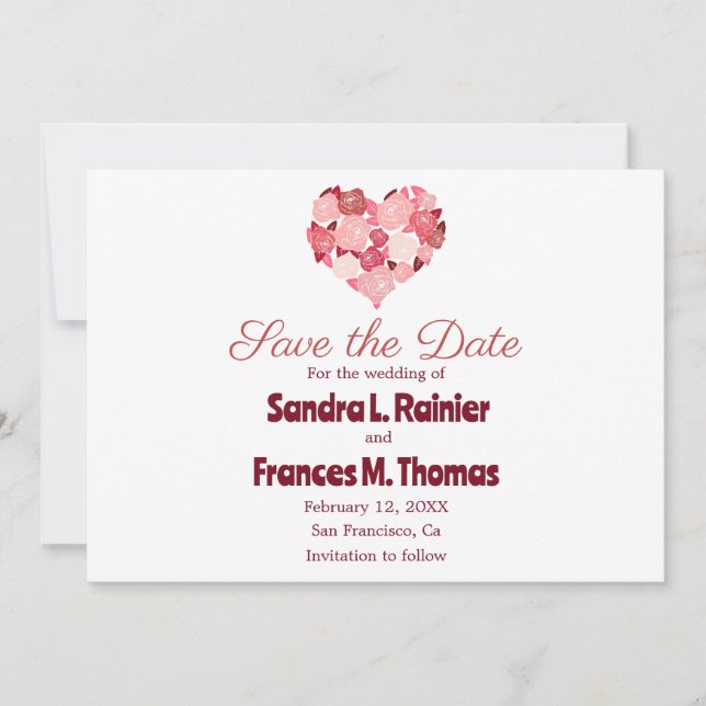 Cartes de Saint-Valentin en forme de cœur rouge po (Devant)