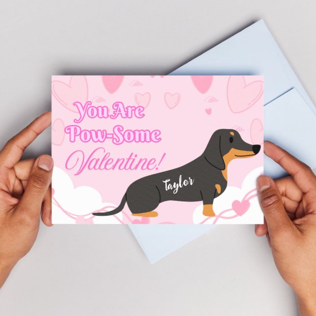 Cartes de Saint-Valentin imprimables pour chien te (Printable Dachshund Valentine's Day Cards - Custom Text)
