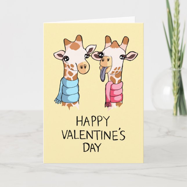 Cartes de Saint-Valentin pour les petites girafes (Devant)