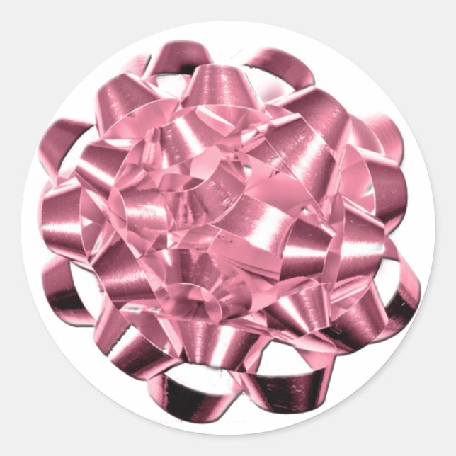 Cartes de saison de Noël Pink Holiday Bow Stickers (Devant)