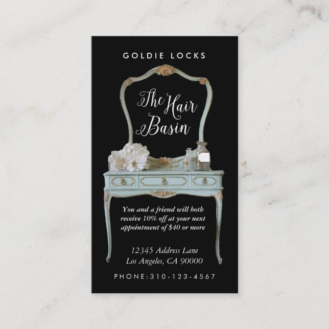 Cartes de salon de vanité personnalisées (Devant)