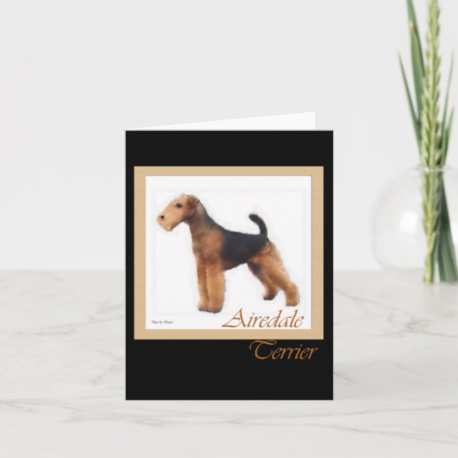 Cartes de salutation et de note d'art d'Airedale (Devant)