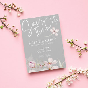 Cartes de sauvegarde de date de mariage à fleurs d