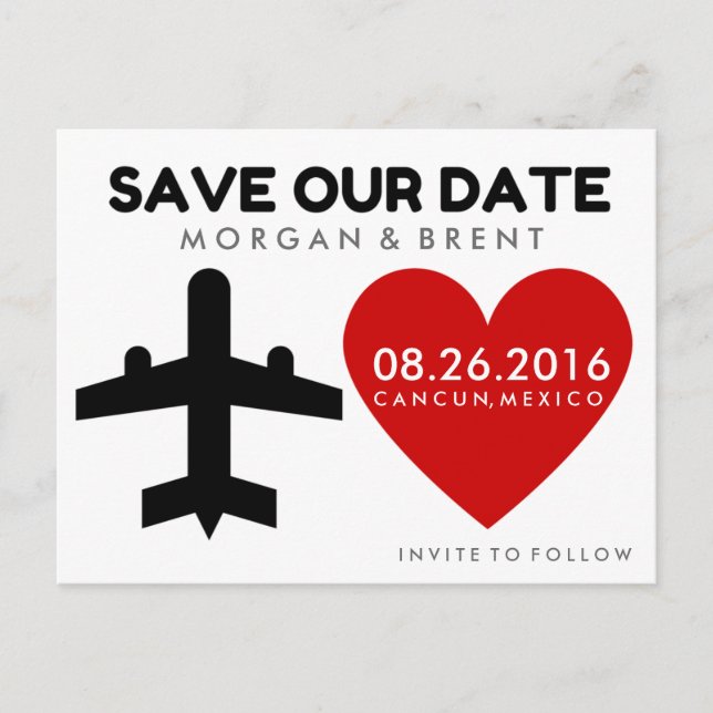 Cartes de sauvegarde de date de mariage de destina (Devant)