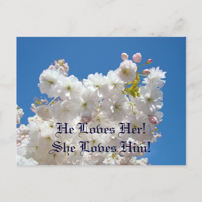 Cartes de sauvegarde de date! Fleurs de cerisier b (Devant)
