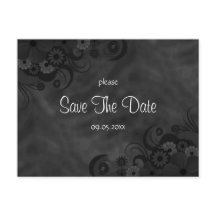 Cartes de sauvegarde de date florales noires d'Hib
