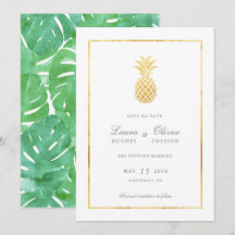 Cartes de sauvegarde de date Gold Pineapple