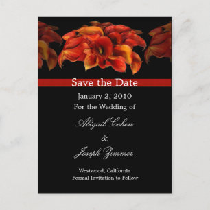 Cartes de sauvegarde de date, lys calla orange