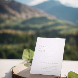 Cartes de sauvegarde de date vert sauge moderne mi