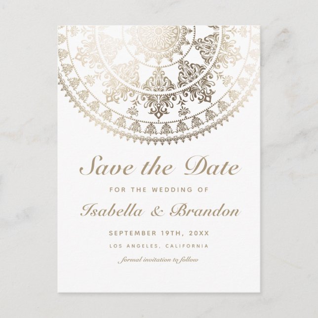 Cartes de sauvegarde de mariage en or feuille (Devant)