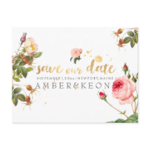 Cartes de sauvegarde vintage roses/florales de Pix