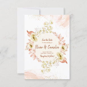 Cartes de Save the Date Fleuries Rose Blush, Maria