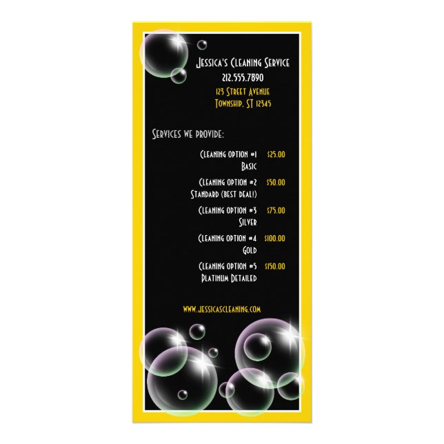 Cartes de série de nettoyage des bulles jaunes (Devant)