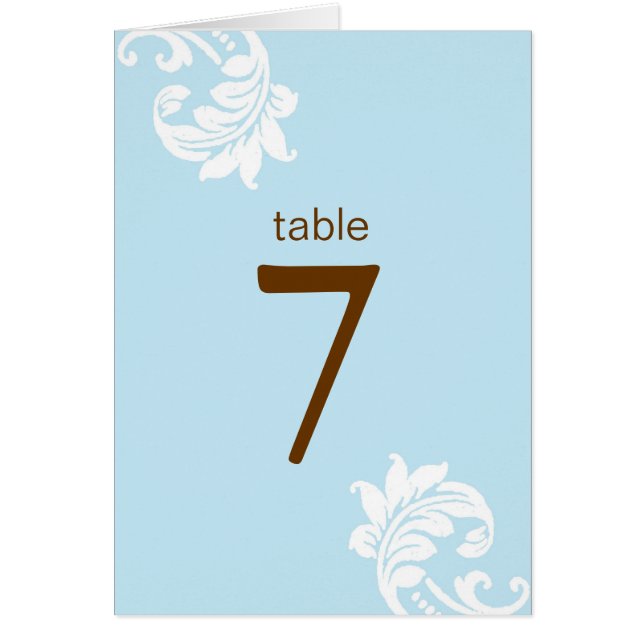 Cartes de siège Damask Table (Devant)