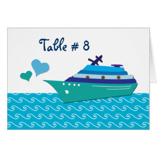 Cartes de siège de la table des navires de croisiè