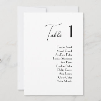 Cartes de siège de table de mariage simples et élé