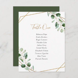 Cartes de siège Mariage de table de verdure géomét