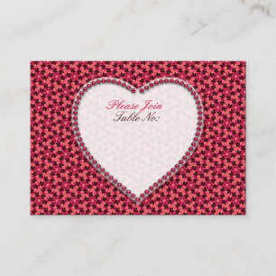 Cartes de siège Mariage Profond Pink Hearts
