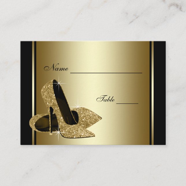 Cartes de siège pour table à chaussure haute en or (Devant)