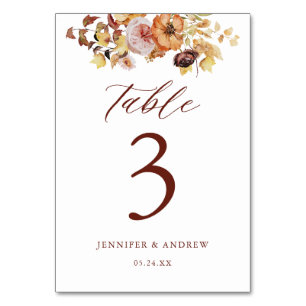 Cartes de siège Rustic Fall Floral Mariage