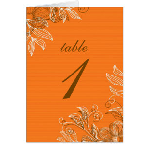 Cartes de sièges de table Brown et orange