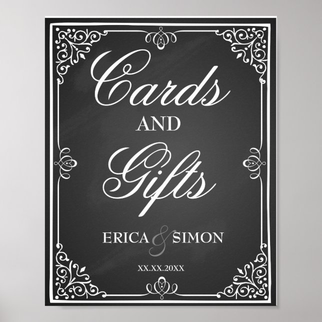 Cartes de signe mariage et tableau cadeaux (Devant)