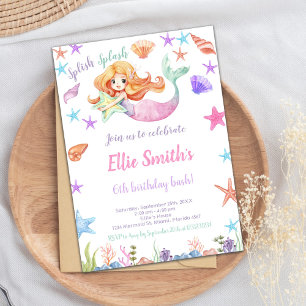 Cartes de sirène rose sous la mer