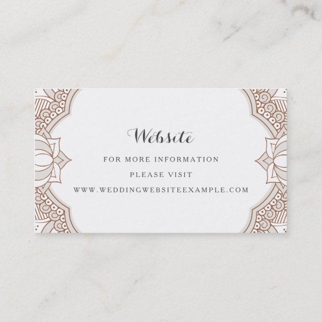 Cartes De Site Web De Mehndi Élégantes (Dos)