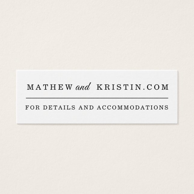Cartes de site Web Mariage simples (Devant)
