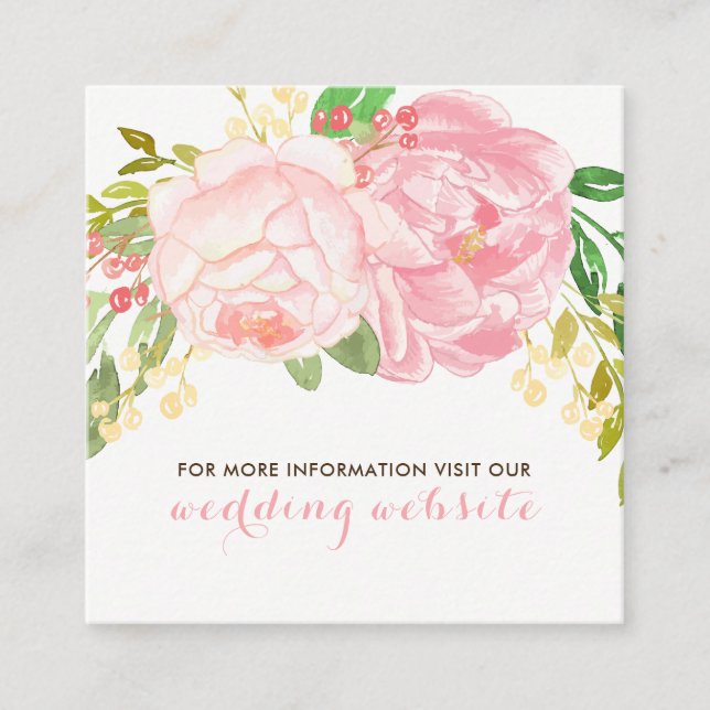 Cartes de site Web Pretty Pink and Blush Peonie (Devant)