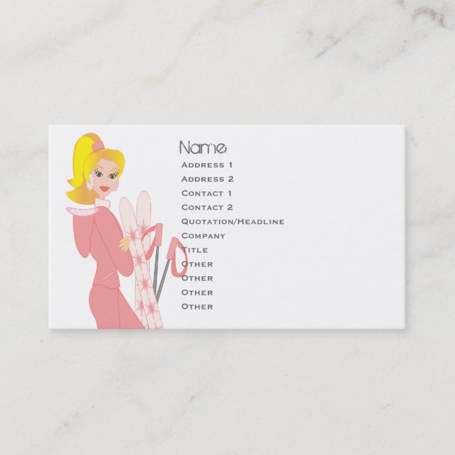 Cartes de ski blond (Devant)