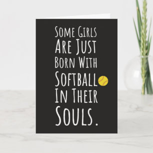 Cartes de softball mignonnes pour filles enfants